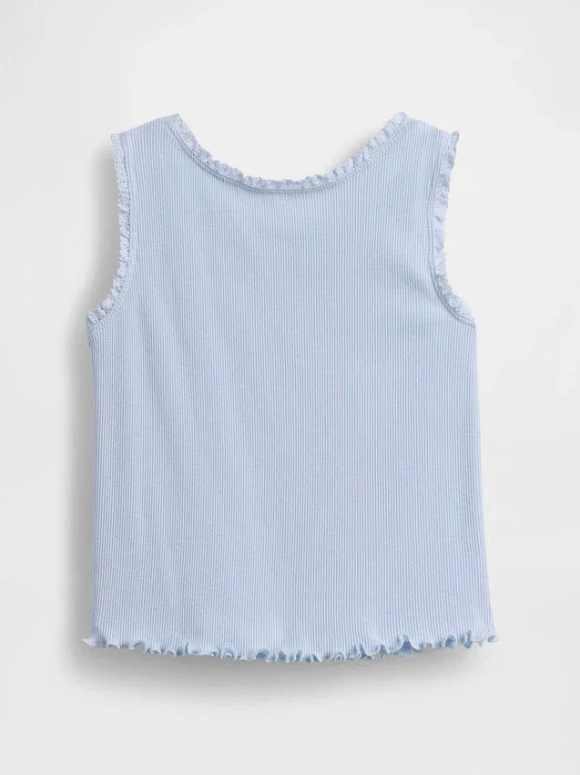 Camiseta sin mangas de canalé para bebés y niños pequeños, combinable