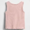 Camiseta sin mangas de canalé para bebés y niños pequeños, combinable