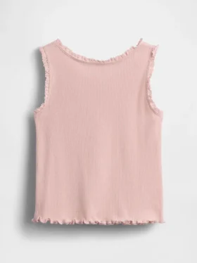Camiseta sin mangas de canalé para bebés y niños pequeños, combinable