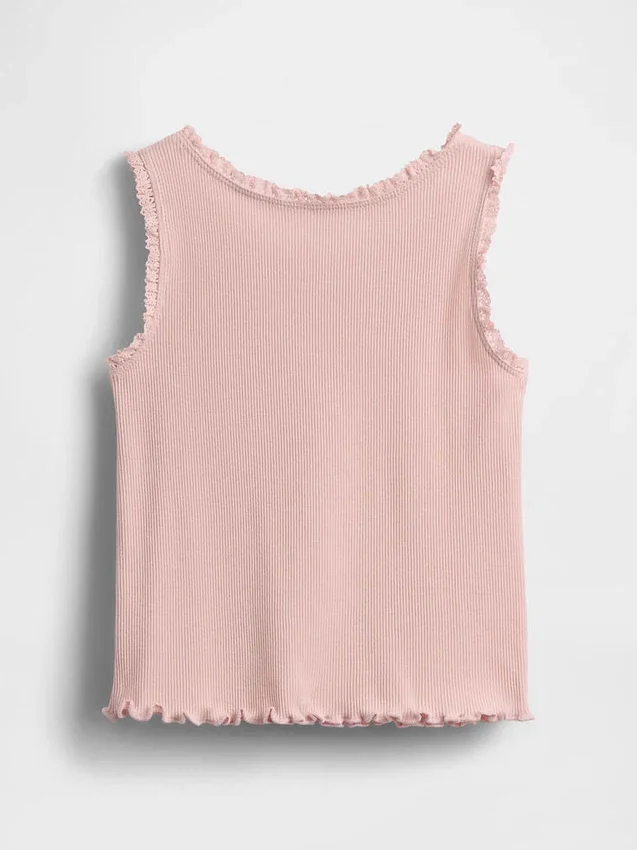 Camiseta sin mangas de canalé para bebés y niños pequeños, combinable