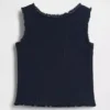 Camiseta sin mangas de canalé para bebés y niños pequeños, combinable