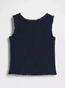 Camiseta sin mangas de canalé para bebés y niños pequeños, combinable