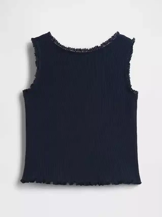 Camiseta sin mangas de canalé para bebés y niños pequeños, combinable