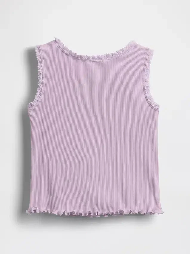 Camiseta sin mangas de canalé para bebés y niños pequeños, combinable
