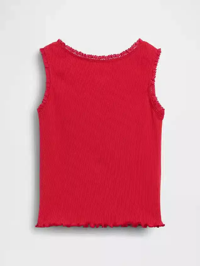 Camiseta sin mangas de canalé para bebés y niños pequeños, combinable