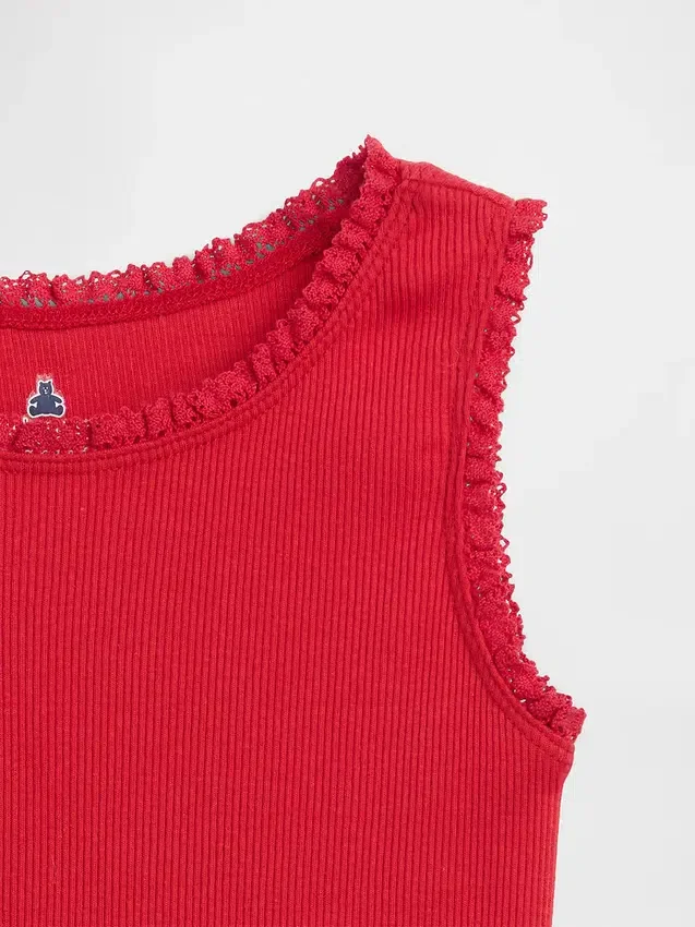 Camiseta sin mangas de canalé para bebés y niños pequeños, combinable