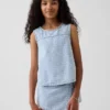 Camiseta sin mangas de denim a cuadros vichy para niños