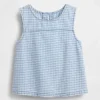 Camiseta sin mangas de denim a cuadros vichy para niños