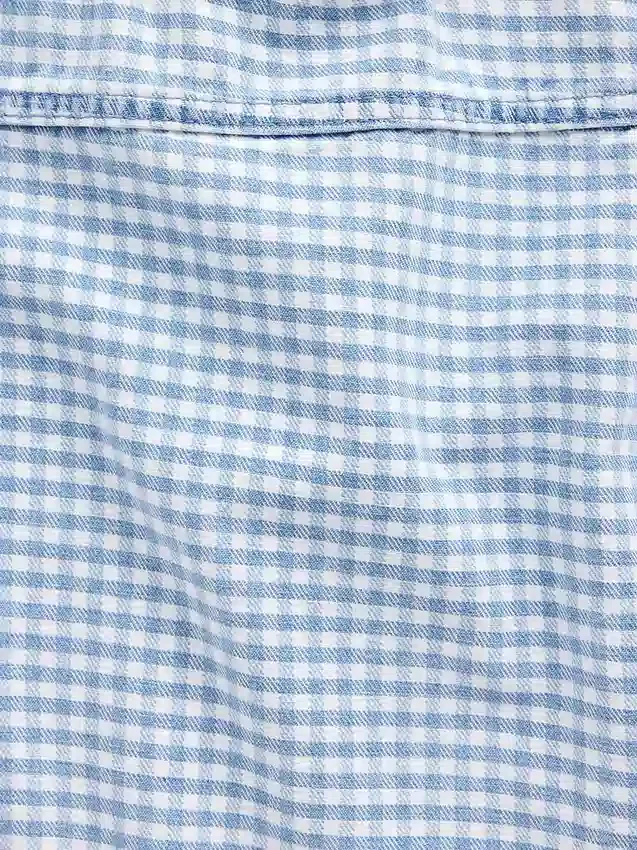 Camiseta sin mangas de denim a cuadros vichy para niños