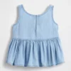 Camiseta sin mangas de denim con lazo para bebés y niños pequeños