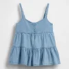 Camiseta sin mangas de denim con volantes para niños