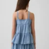 Camiseta sin mangas de denim con volantes para niños