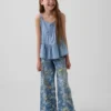 Camiseta sin mangas de denim con volantes para niños