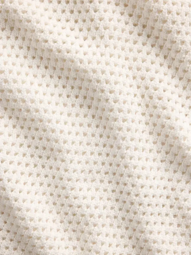 Camiseta sin mangas de ganchillo 100 % algodón