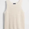 Camiseta sin mangas de ganchillo 100 % algodón