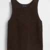 Camiseta sin mangas de ganchillo 100 % algodón