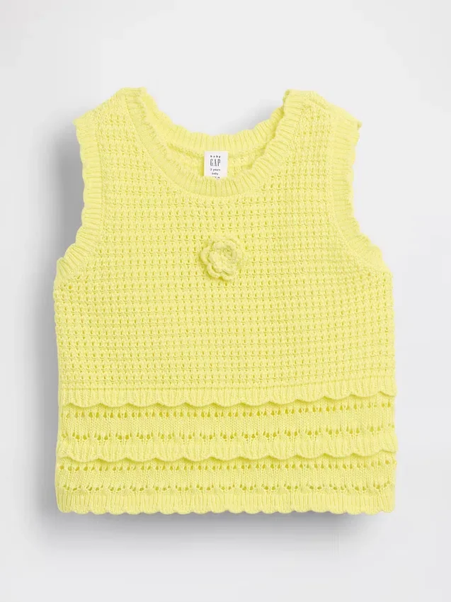 Camiseta sin mangas de ganchillo para bebés y niños