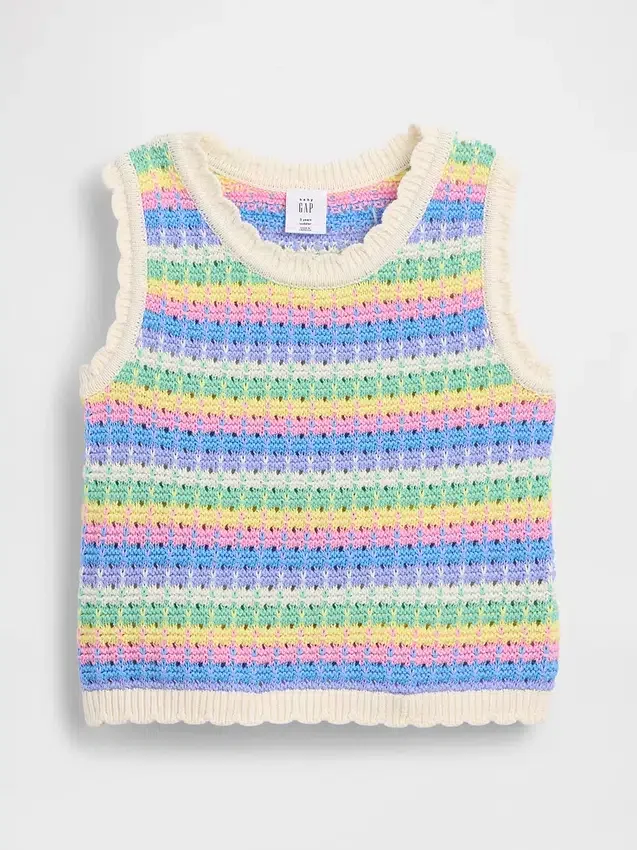 Camiseta sin mangas de ganchillo para bebés y niños