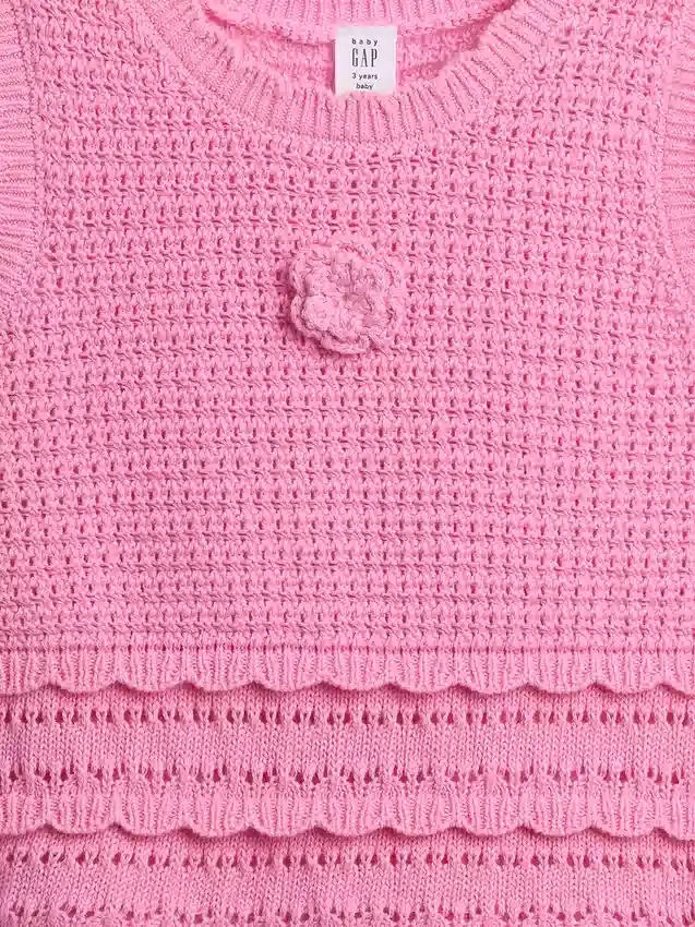 Camiseta sin mangas de ganchillo para bebés y niños