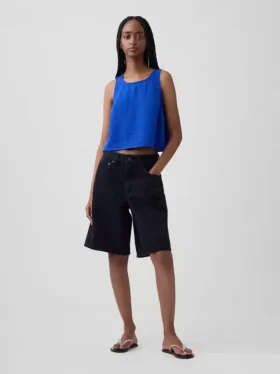 Camiseta sin mangas de gasa de algodón estilo «racer»