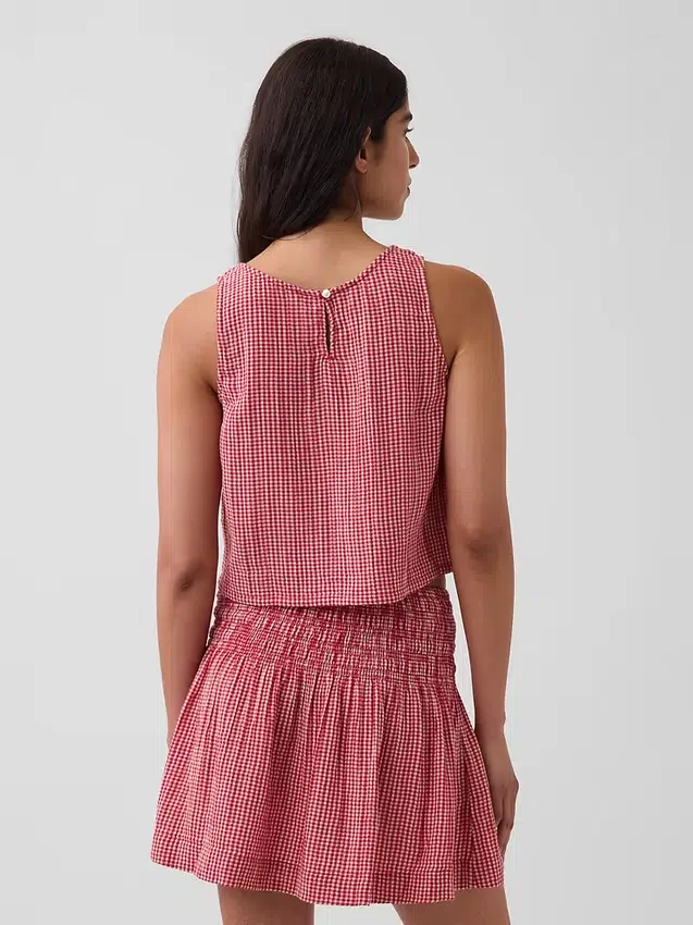 Camiseta sin mangas de gasa de algodón estilo «racer»