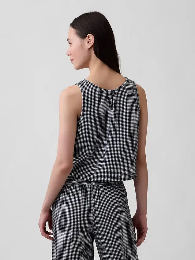 Camiseta sin mangas de gasa de algodón estilo «racer»