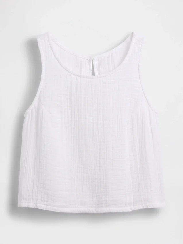 Camiseta sin mangas de gasa de algodón estilo «racer»