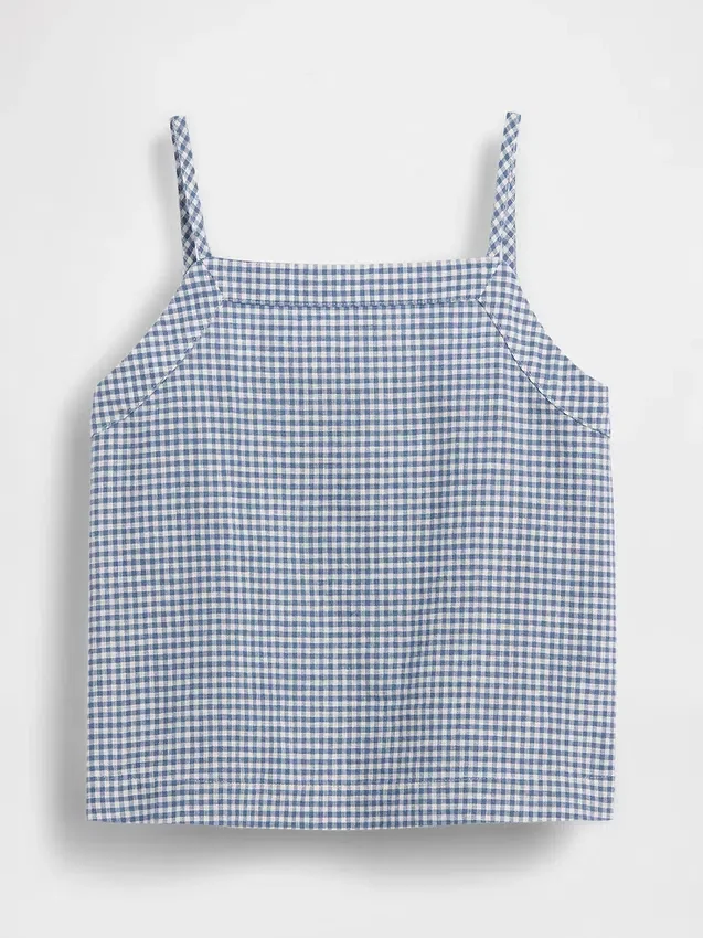 Camiseta sin mangas de lino y algodón para niños