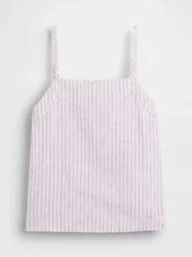 Camiseta sin mangas de lino y algodón para niños
