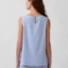 Camiseta sin mangas de mezcla de lino