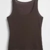 Camiseta sin mangas de mezcla de lino