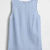 Camiseta sin mangas de mezcla de lino