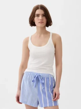 Camiseta sin mangas de pijama con canalé fino