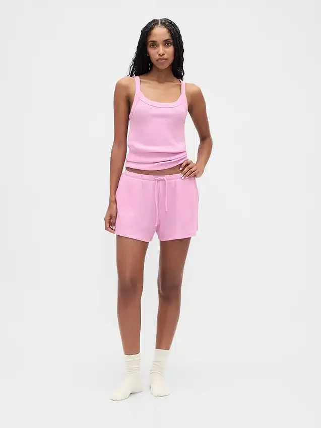 Camiseta sin mangas de pijama con tejido de gofre