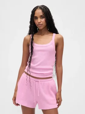 Camiseta sin mangas de pijama con tejido de gofre