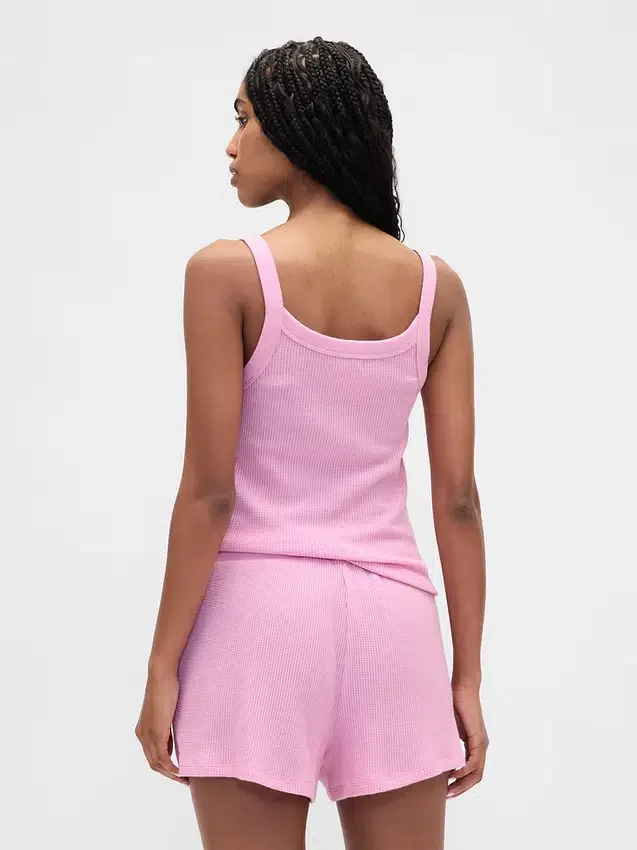 Camiseta sin mangas de pijama con tejido de gofre