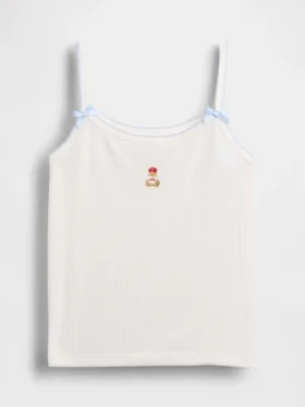 Camiseta sin mangas de pijama de punto acanalado reciclado para niños