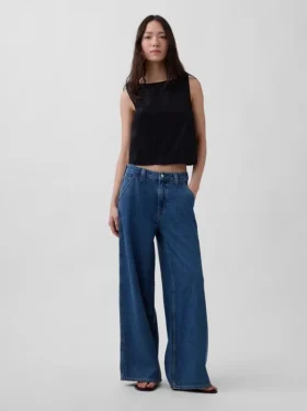 Camiseta sin mangas de popelín con cuello barco