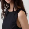 Camiseta sin mangas de popelín con cuello barco
