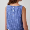 Camiseta sin mangas de popelín con cuello barco