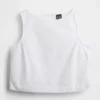Camiseta sin mangas de popelín con cuello barco