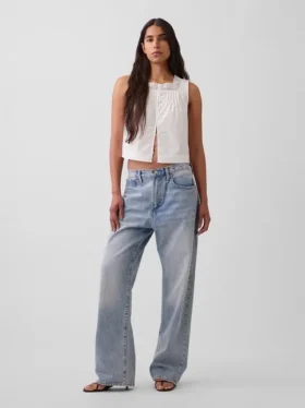 Camiseta sin mangas de popelín con pliegues