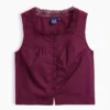 Camiseta sin mangas de popelín con pliegues