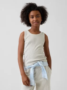 Camiseta sin mangas de punto acanalado para niño