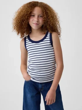 Camiseta sin mangas de punto acanalado para niño