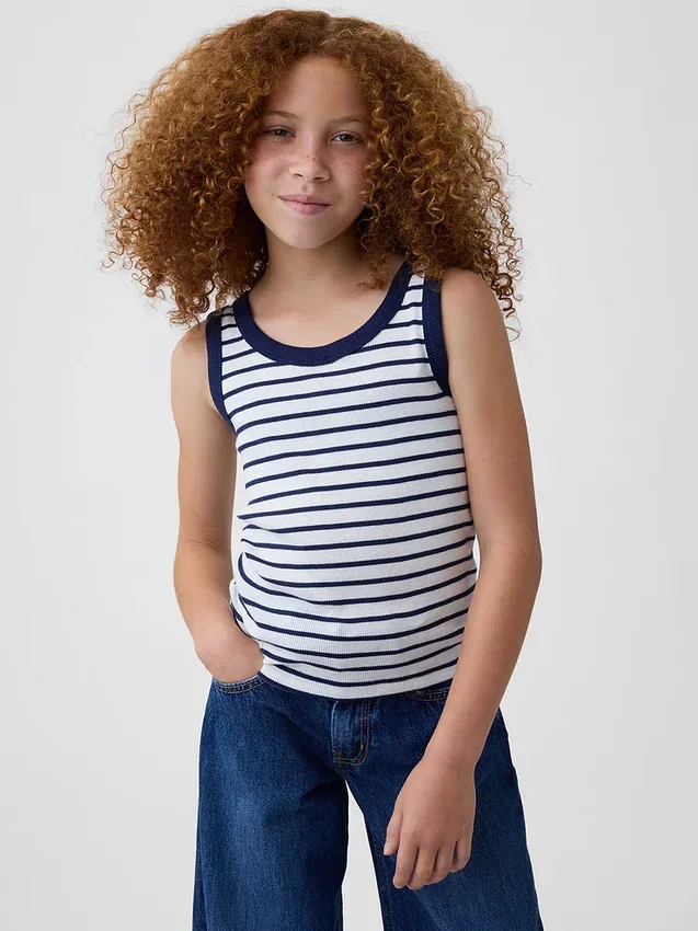 Camiseta sin mangas de punto acanalado para niño