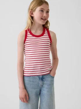 Camiseta sin mangas de punto acanalado para niño