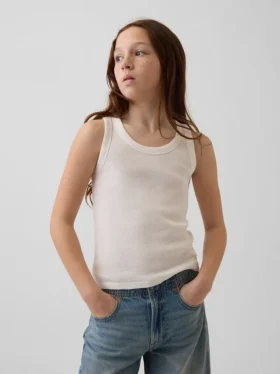 Camiseta sin mangas de punto acanalado para niño