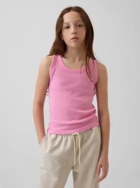 Camiseta sin mangas de punto acanalado para niño