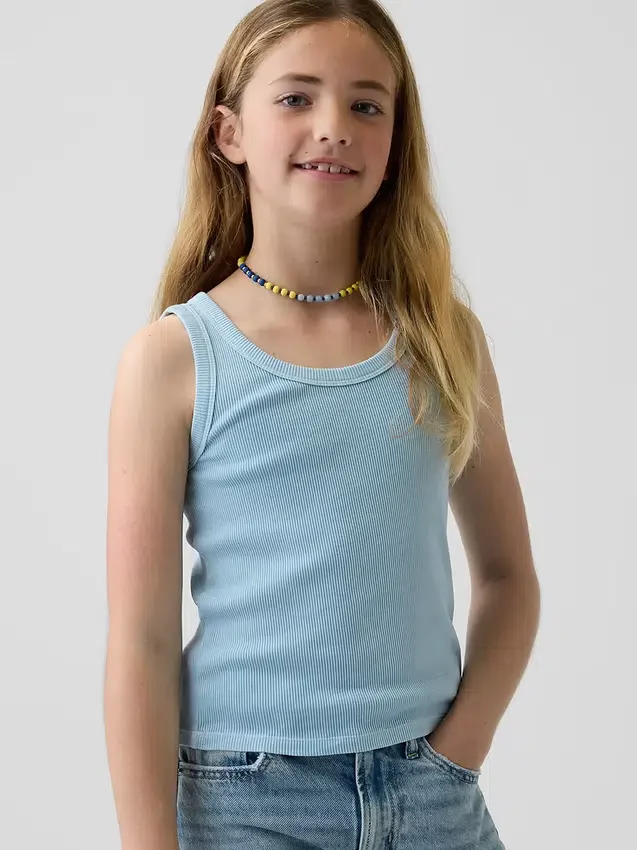 Camiseta sin mangas de punto acanalado para niño